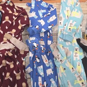 Cozy Animal Print Pajama 4 Pc  Footed Pajama Set Sz 5T
